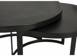 Salontafel Skudde Ø75/Ø60cm - metaal - zwart set van 2