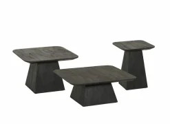 Salontafel Thalia 60x60cm - mango massief - zwart