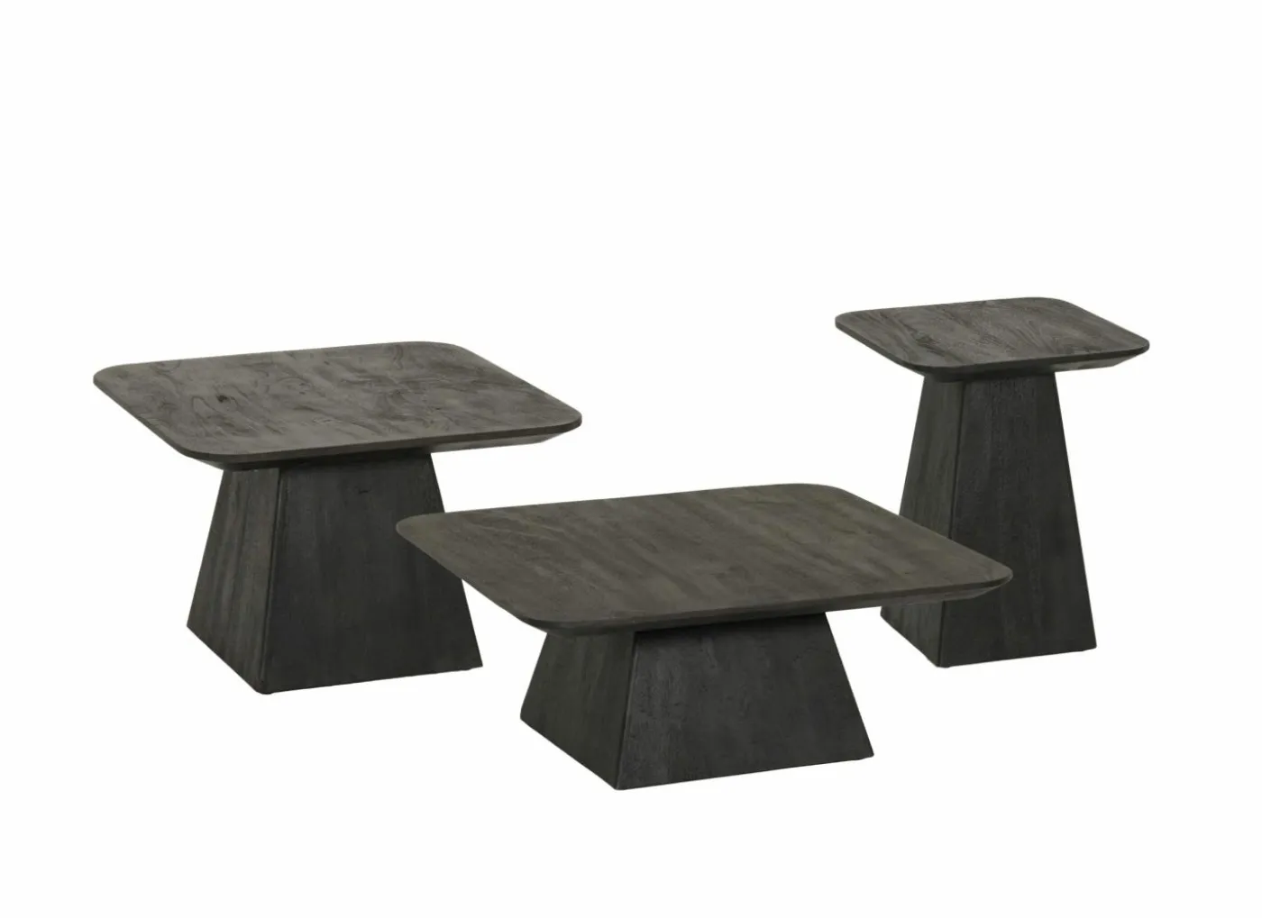 Salontafel Thalia 60x60cm - mango massief - zwart