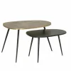 Salontafel Victor 70x47/57x34cm - metaal - goud & zwart