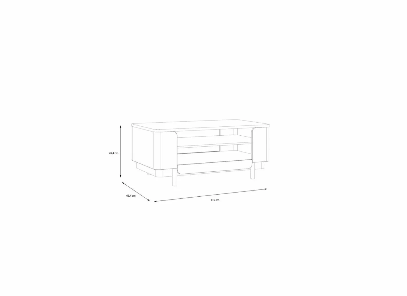 Salontafel Vodol 115x65cm - decor - zand & zwart