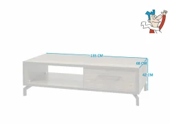Salontafel 135x68cm - decor - bruin