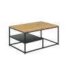Salontafel 90x60cm - melamine - naturel & zwart
