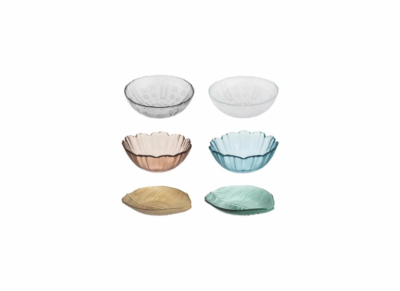 Schaal Bladeren - glas - multicolor