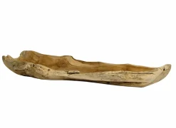 Schaal Unfinish 100x35cm - teak - naturel