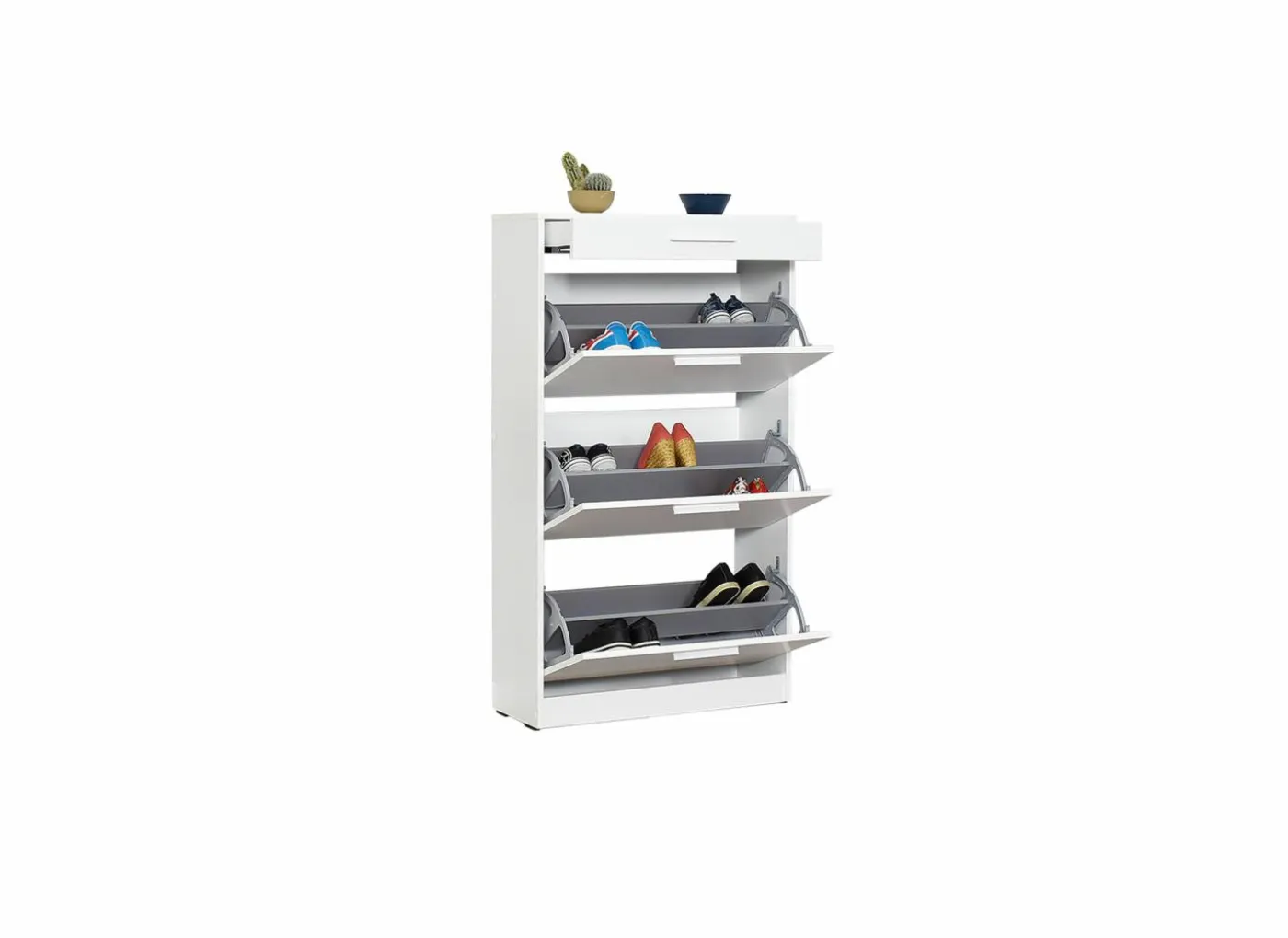 Schoenenkast Bagan 75x29x128cm - melamine - wit