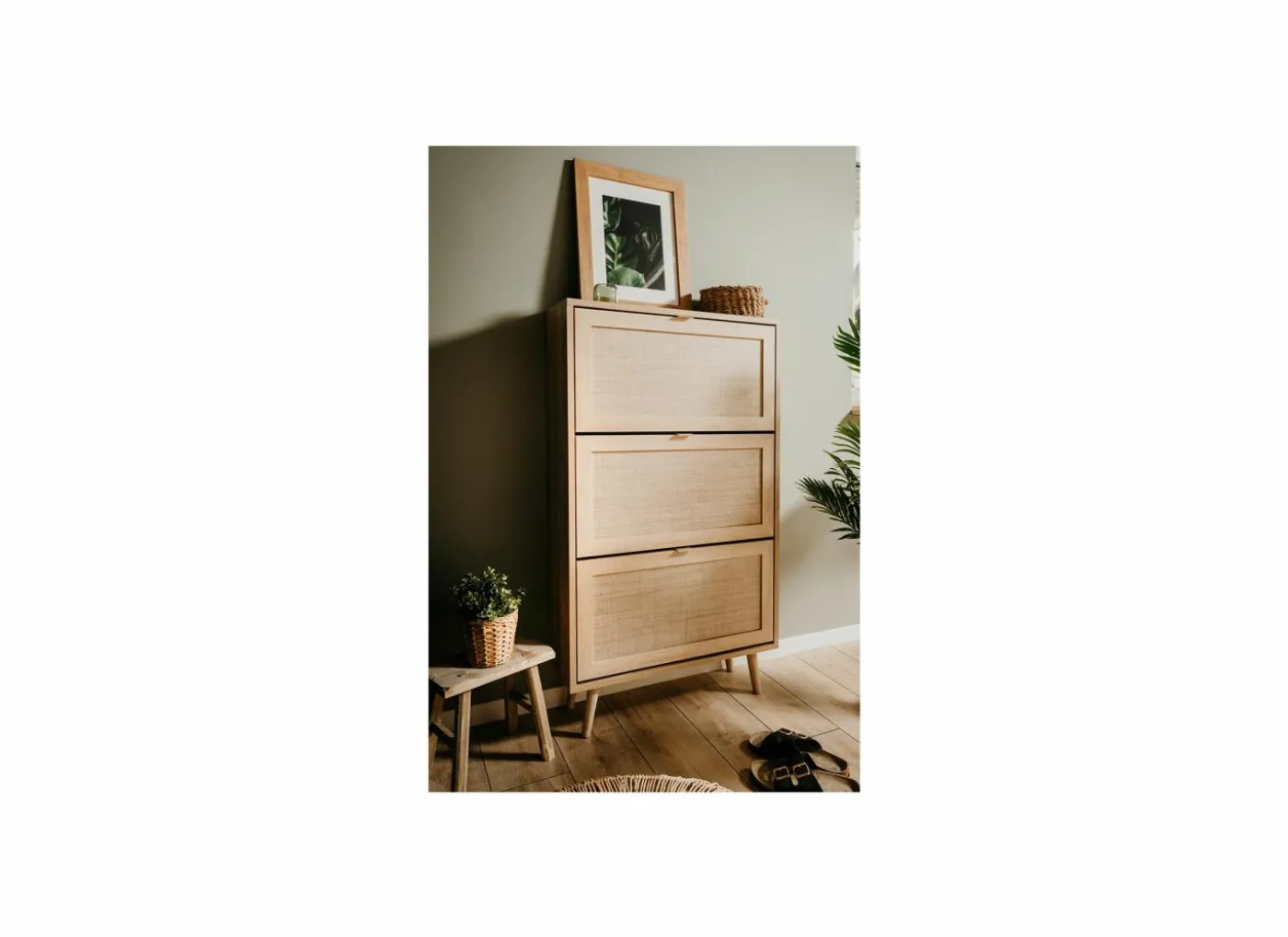 Schoenenkast Bali 70x24x125cm - melamine - sonoma eik