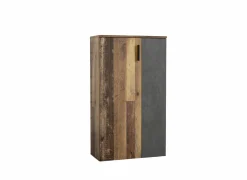 Schoenenkast Boots 69x34x120cm - decor - old wood & donkergrijs