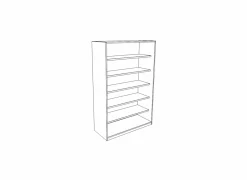 Schoenenkast Boots 69x34x120cm - decor - zand eik & wit