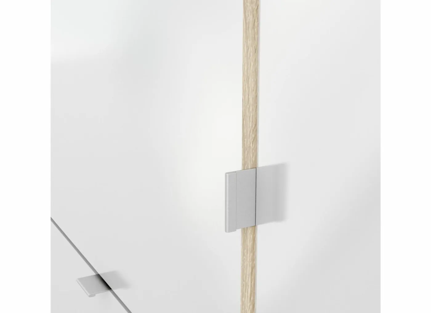 Schoenenkast Bright 102x24x125cm - decor - eik & wit hoogglans
