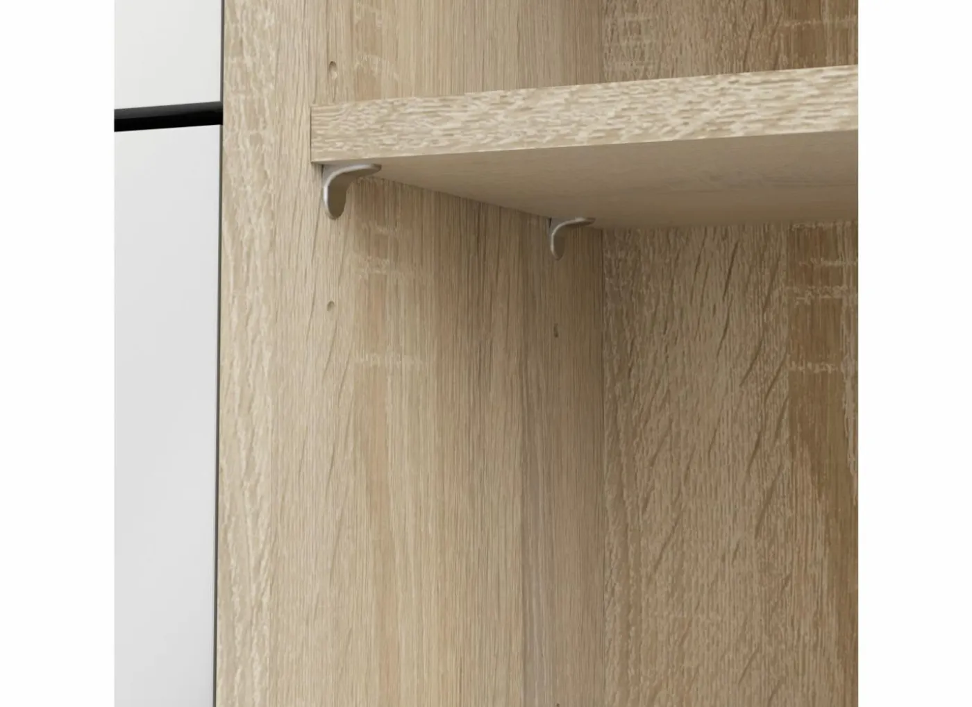 Schoenenkast Bright 102x24x125cm - decor - eik & wit hoogglans