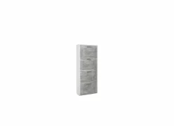 Schoenenkast Fulda 60x25x152cm - melamine - beton & wit