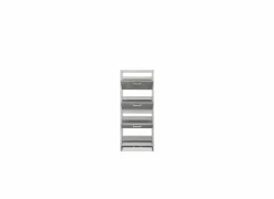 Schoenenkast Fulda 60x25x152cm - melamine - beton & wit