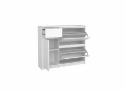 Schoenenkast Naia 109x32x93cm - decor - wit hoogglans