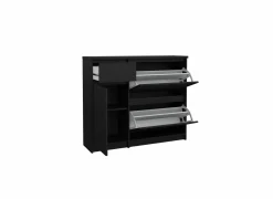 Schoenenkast Naia 109x32x93cm - decor - mat zwart
