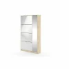 Schoenenkast Shoes 99x24x162cm - decor - eik & wit hoogglans