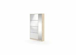 Schoenenkast Shoes 99x24x162cm - decor - eik & wit hoogglans
