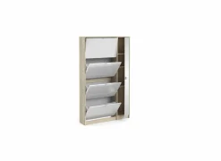 Schoenenkast Shoes 99x24x162cm - decor - eik & wit hoogglans