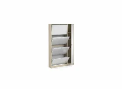Schoenenkast Shoes 99x24x162cm - decor - eik & wit hoogglans
