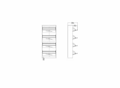 Schoenenkast Shoes 71x24x162cm - decor - eik