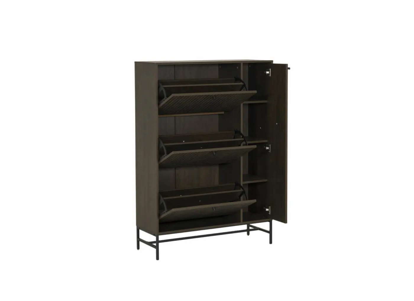 Schoenenkast Stripes 98,7x35x140,4cm - decor - smoked eik