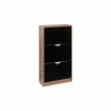 Schoenenkast Zwart 60x23,3x119,5cm - decor - zwart & naturel