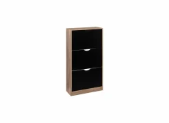 Schoenenkast Zwart 60x23,3x119,5cm - decor - zwart & naturel