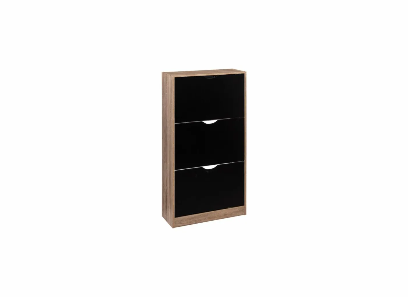 Schoenenkast Zwart 60x23,3x119,5cm - decor - zwart & naturel