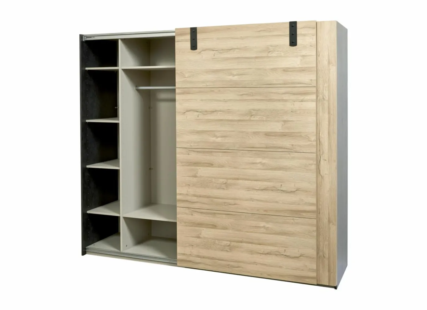 Schuifdeurkast 245cm - decor - Franse eik