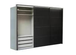 Schuifdeurkast 300cm - decor - zwart