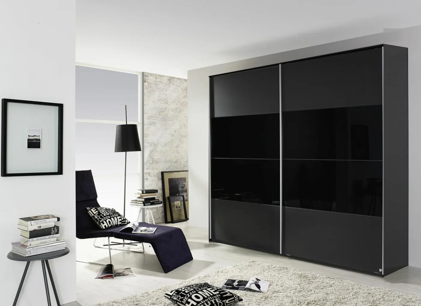 Schuifdeurkast 226cm - decor - metallic grijs