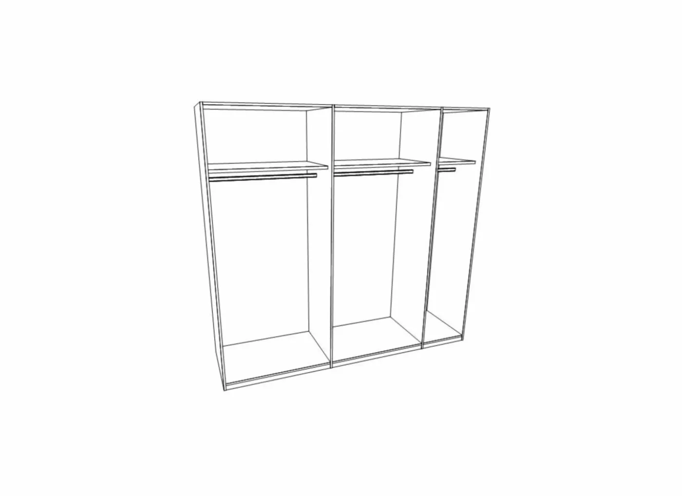 Schuifdeurkast 226cm - decor - metallic grijs