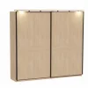 Schuifdeurkast 242cm - melamine - brushed sand oak nature