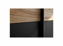 Schuifdeurkast Dalate 200cm - decor - kastanje eik & mat zwart