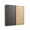 Schuifdeurkast Detroit 200cm - decor - bruin & zwart