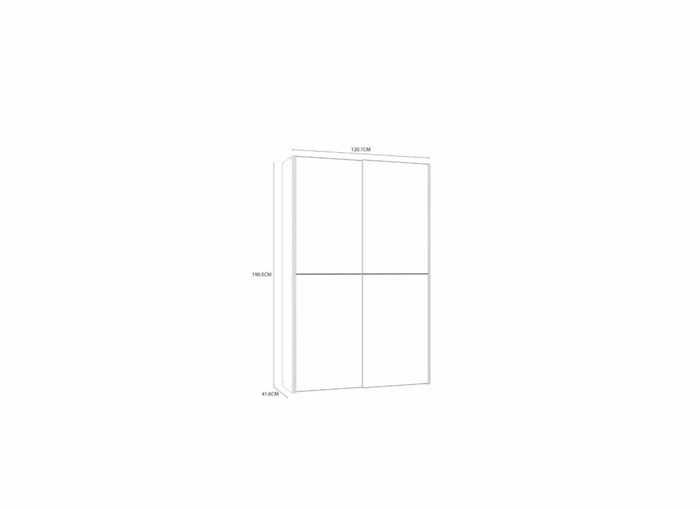 Schuifdeurkast Ozzula 120cm - decor - wit