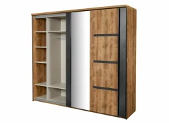 Schuifdeurkast Pauline 245cm - decor - donkerbruin
