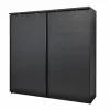 Schuifdeurkast Rosie 245cm - melamine - zwart