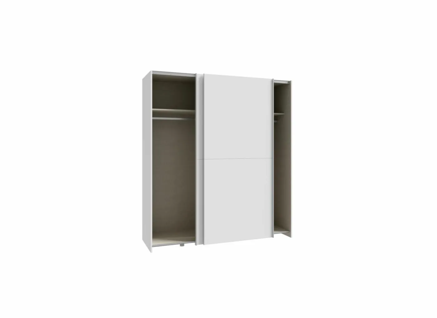 Schuifdeurkast Schach & Matt 170cm - decor - wit