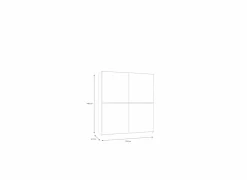 Schuifdeurkast Schach & Matt 170cm - decor - wit