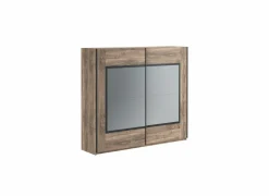 Schuifdeurkast Veronique 244cm - decor & glas - zwart