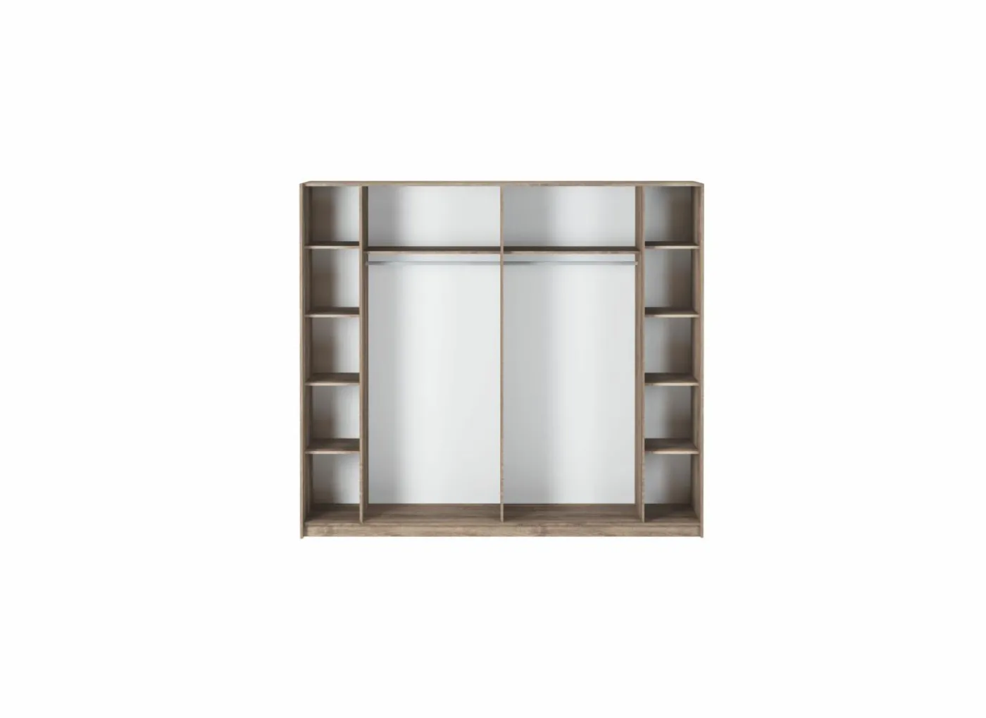 Schuifdeurkast Veronique 244cm - decor & glas - zwart