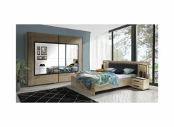 Schuifdeurkast Veronique 244cm - decor & glas - zwart