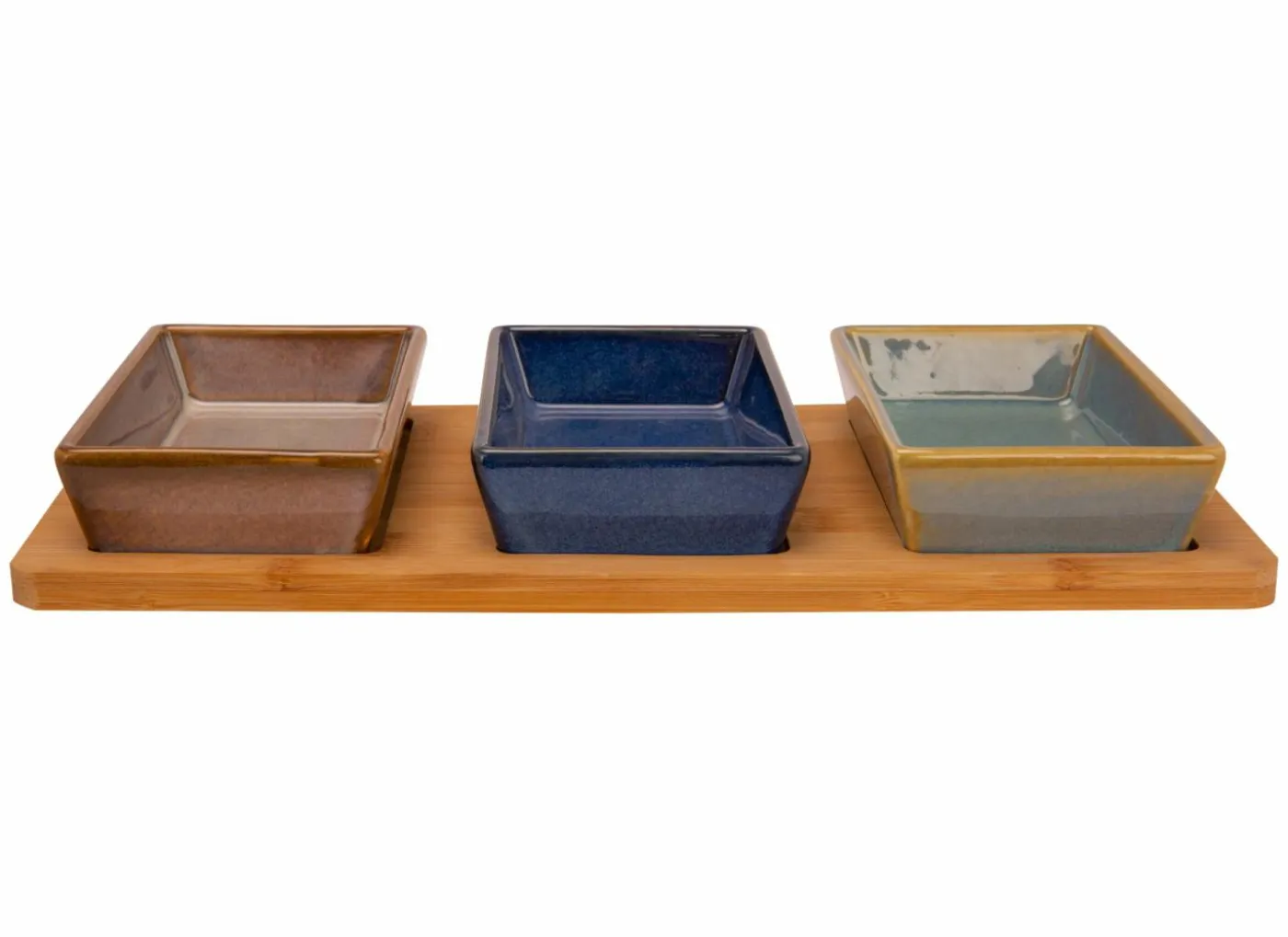 Serveerplank met 3 cups 31x14,5cm - keramiek - multicolor