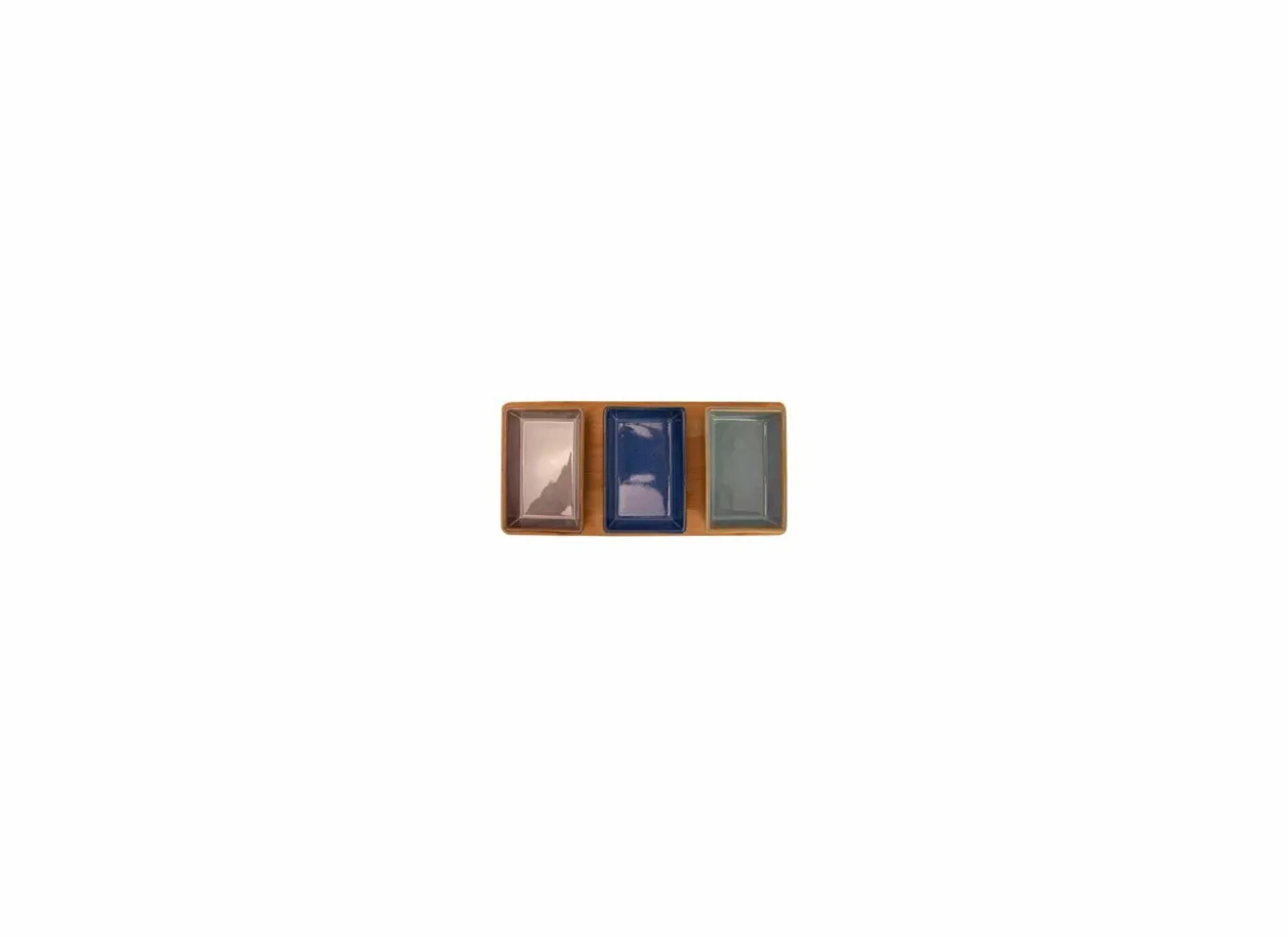 Serveerplank met 3 cups 31x14,5cm - keramiek - multicolor