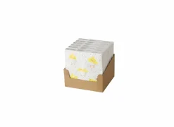 Serviette Chiko 17x17cm - papier - geel/wit 20 stuks