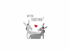 Serviette Donkey Love 33x33cm grijs 20 stuks