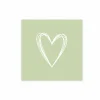 Serviette Pure Heart 33x33cm groen 20 stuks