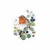 Serviette Vogel op tak 25x25cm - papier - multicolor 20 stuks