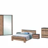 Slaapkamer Elsa met bed 140x200cm - kleerkast 240cm - commode 110cm en 2 nachtkastjes